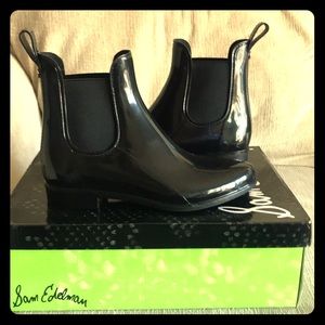 Sam Edelman Tinsley Rainboots—Black Glossy